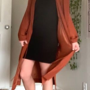 Burnt Orange silk cardigan/robe